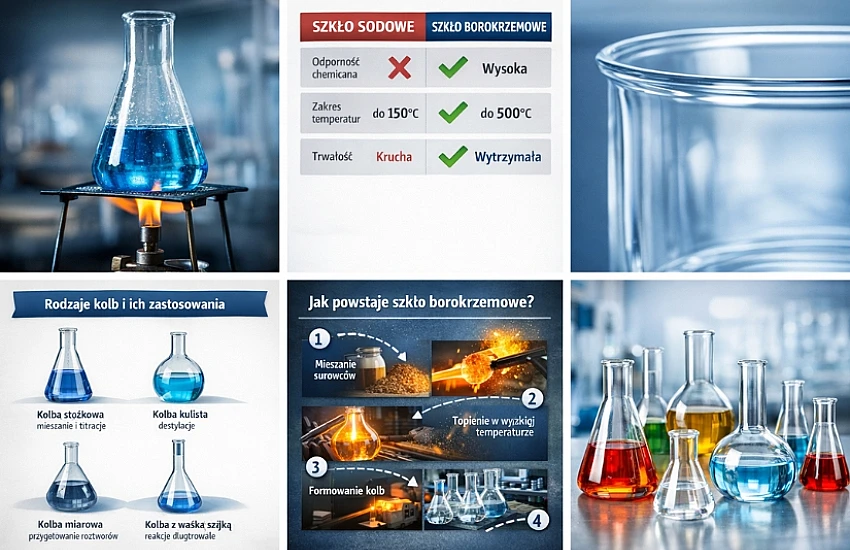 Dlaczego kolby laboratoryjne ze szkła borokrzemowego są standardem w chemii — zalety, trwałość i zastosowania